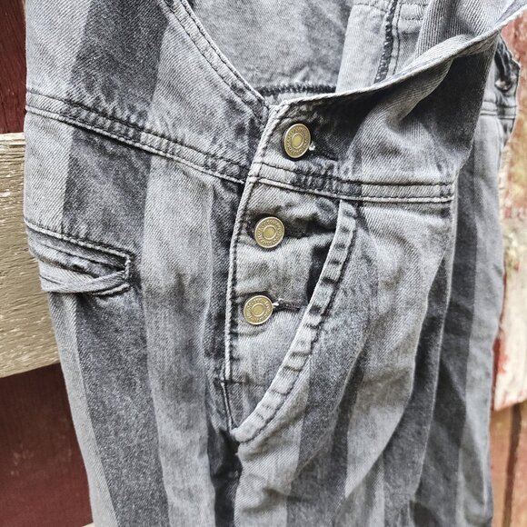 MAN Overalls, grey unisex hipster style whimsical overalls size Medium - Picture 6 of 7